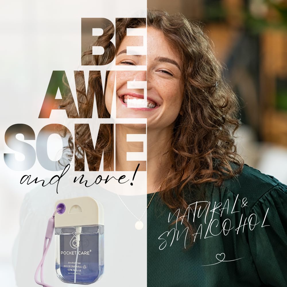 POCKET CARE | 3 Pack Verbena Scented Hand sanitizer Spray 15 ml - Spray for Hands | Organic Moisturizing Spray | Travel Size - Travel Accessories | 100% natural (Lemon Verbena)