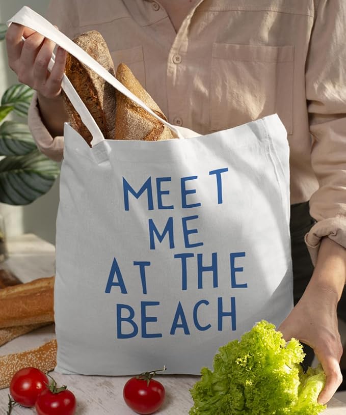Beach Summer Canvas Tote Bag for Women Teen Girls Gifts Cute Small Travel Work Tote Bags Reusable Grocery Bags