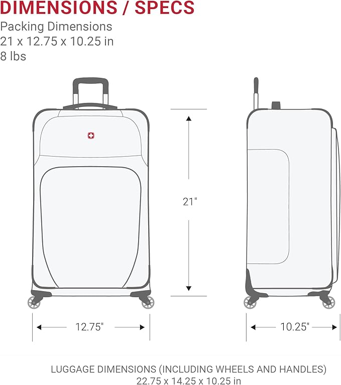 SWISSGEAR Sion Softside Expandable Spinner Luggage Durable Lightweight Travel Suitcase, Teal, Carry-On 21-Inch