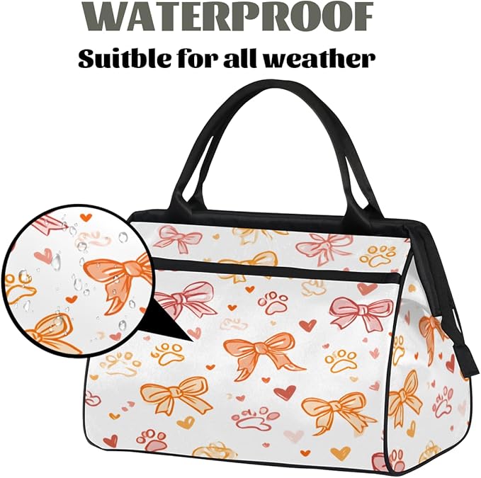 Bow Tie Overnight Weekender Bag for Women Men Travel Duffel Bags Waterproof Luggage Carry on Sports Yoga Gym Bag