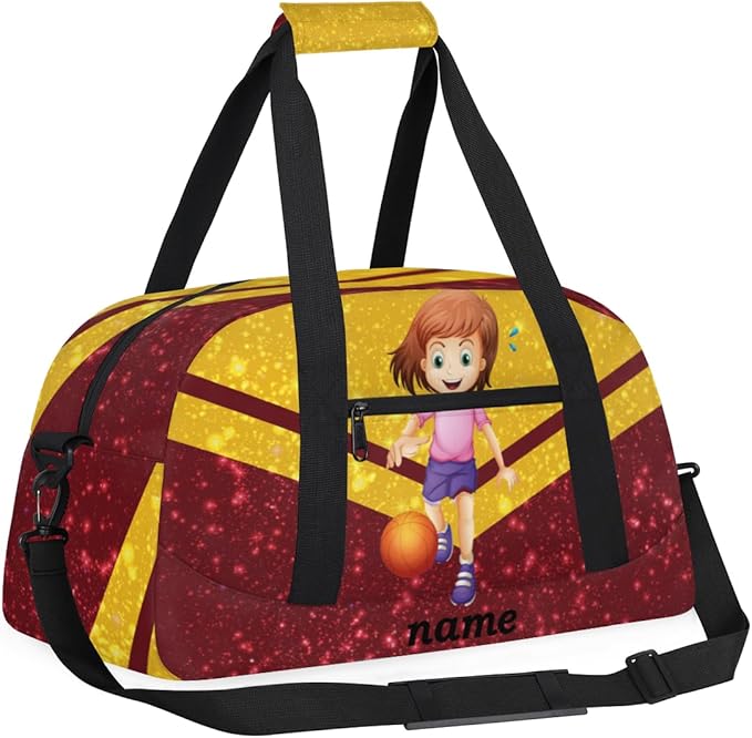 Custom Name Gym Travel Duffle Bag with Front Zipper Pocket Personalizedfor Sports Bag for Overnight, Weekender, Carry On,Workout & Dance, 18.9 * 8.7 * 10.6 in，Soccer Boy