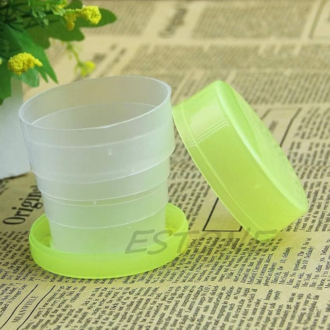 2 PCS Portable Plastic Retractable Folding Cup,Telescopic Collapsible Fashion Beautiful Water Glasses for Outdoor Travel，Practical Household Supplies Kitchen Supplies