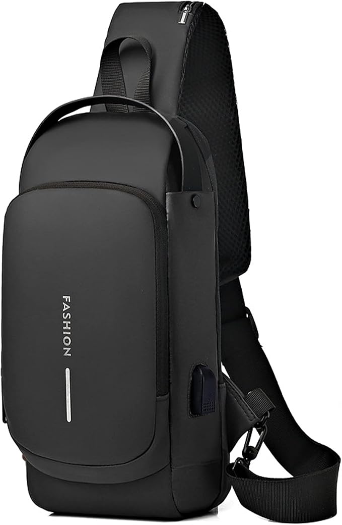 Sling Bag for Men Anti-Theft USB Crossbody Backpack Waterproof Chest Daypack | Anti-Theft, USB, Waterproof