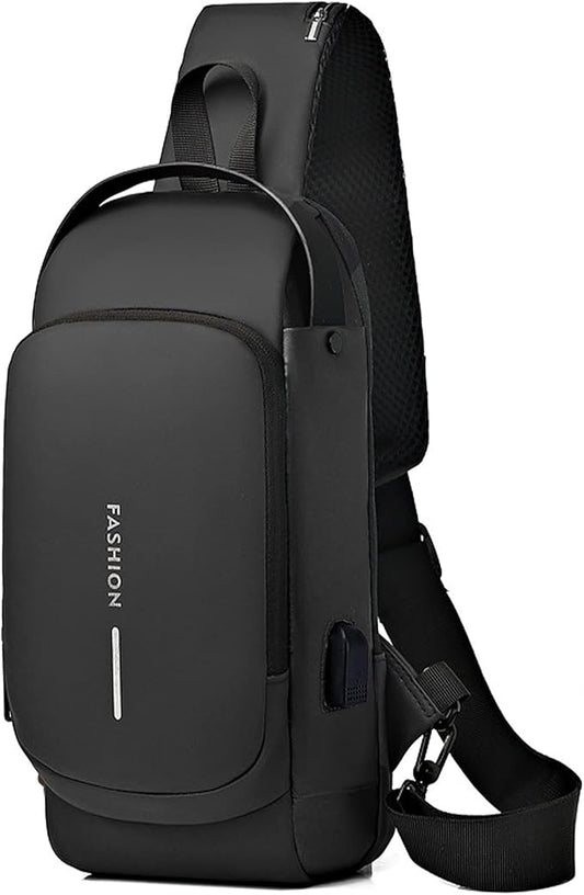 Sling Bag for Men Anti-Theft USB Crossbody Backpack Waterproof Chest Daypack | Anti-Theft, USB, Waterproof