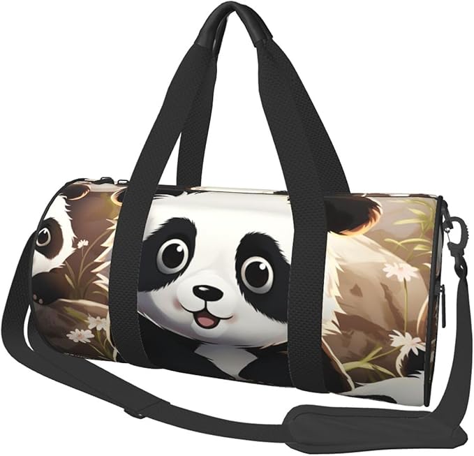 Travel Duffel Bag Lightweight Carry On Weekender Overnight Bags Cute Panda Animal Sports Tote Gym Backpack with Adjustable Strap Hospital Bags Foldable Luggage Bag for Women Men