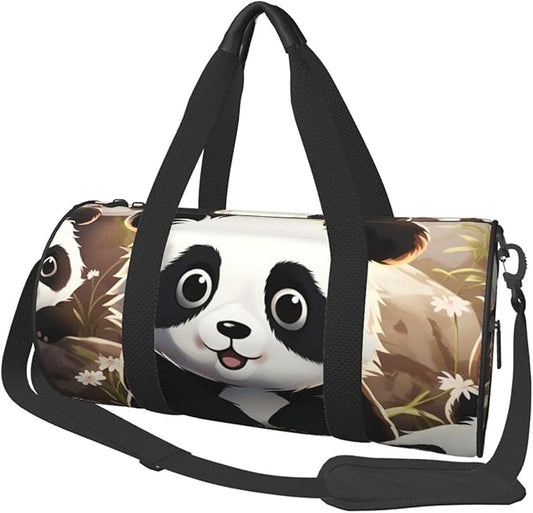Travel Duffel Bag Lightweight Carry On Weekender Overnight Bags Cute Panda Animal Sports Tote Gym Backpack with Adjustable Strap Hospital Bags Foldable Luggage Bag for Women Men