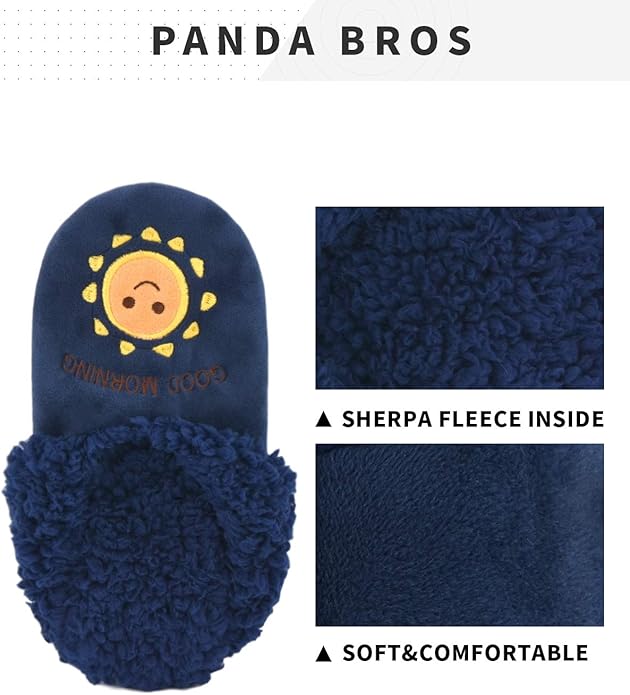 Panda Bros Slipper Socks for Women Grippers, Fuzzy Cozy Fleece Slipper Socks, Soft, Warm House Slippers