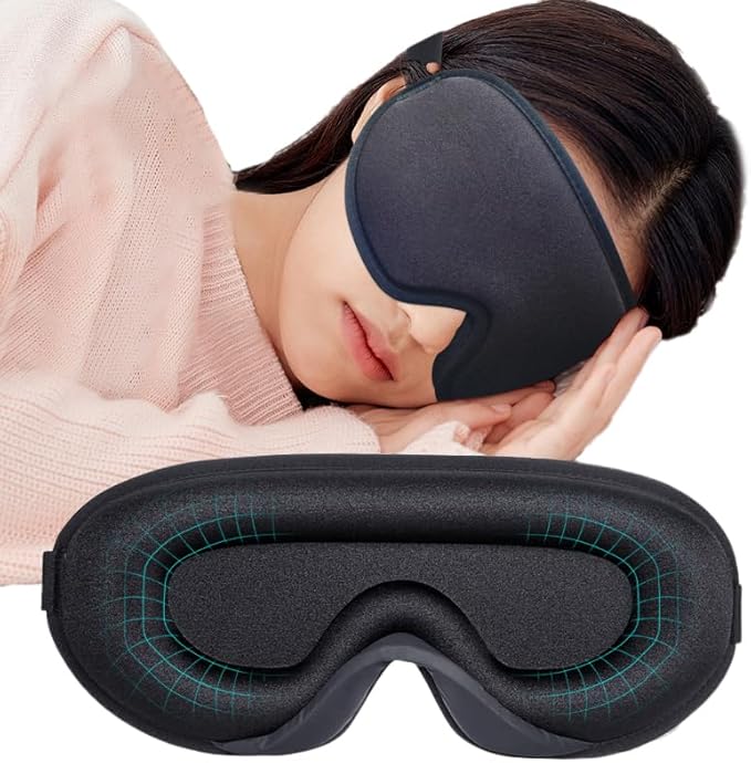 Sleep mask,Silky Touch with Soft Foam, Comfortable, Breathable,Offers Full Coverage,Flat on Your eyelids by Glory