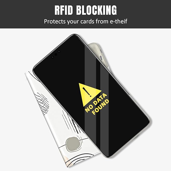 Rimilak Passport Holder, RFID Blocking Passport Cover Wallet Travel Essentials, Leather Travel Air Ticket Documents Organizer Protector for Women and Men, Modern Art
