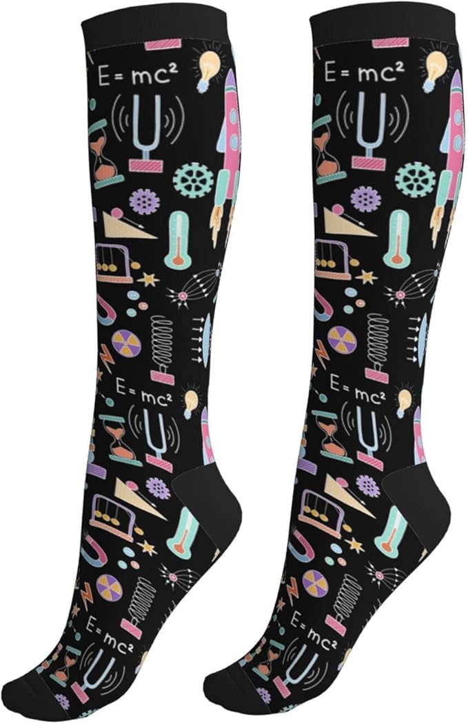Compression Socks Knee High Circulation Support Socks For Women Men Athletic Running Work Hiking Cycling Travel