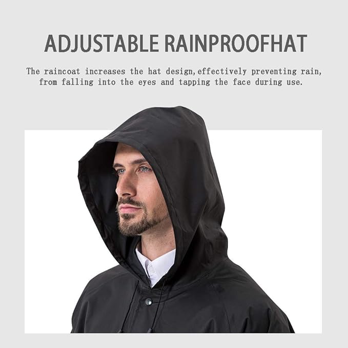 Pahajim Mens Raincoat with Hood Long Waterproof Ponchos Lightweight Rain Jacket for Women Adults