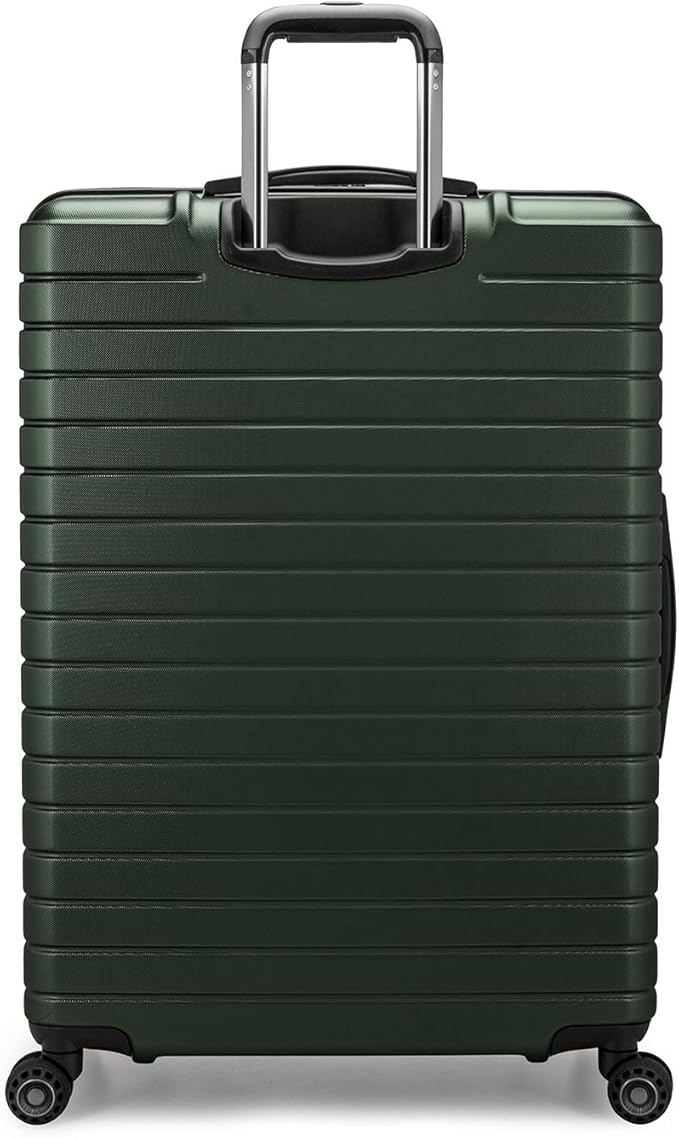 Traveler's Choice Archer Polycarbonate Hardside Spinner Luggage Set, Tie Down Straps, Green, Checked 29-Inch