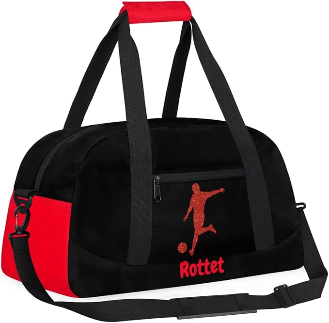 Personalized Name Sports Bag for Kids Boys, Custom Gym Duffel Fitness Travel Weekender Tote Carry-On Training Perform Bag,Sports Soccer