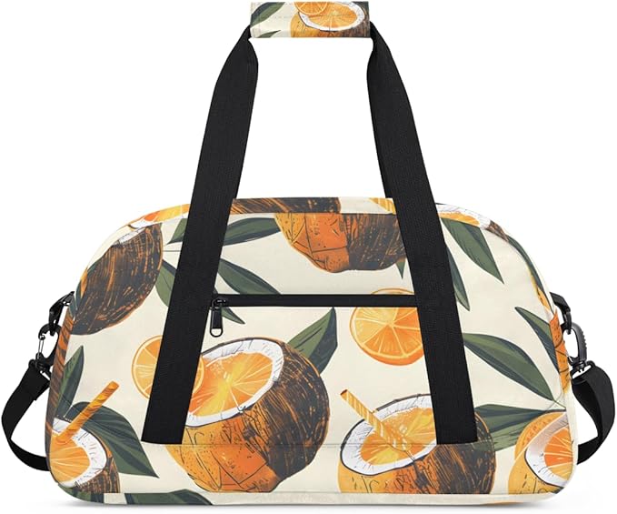 Sweet Orange Coconut Juice Kids-Duffel-Bags Gymnastics Dance Bag Carry-On Overnight Travel Gym Lightweight Dance Sports Bags For Girls Boys Kids，