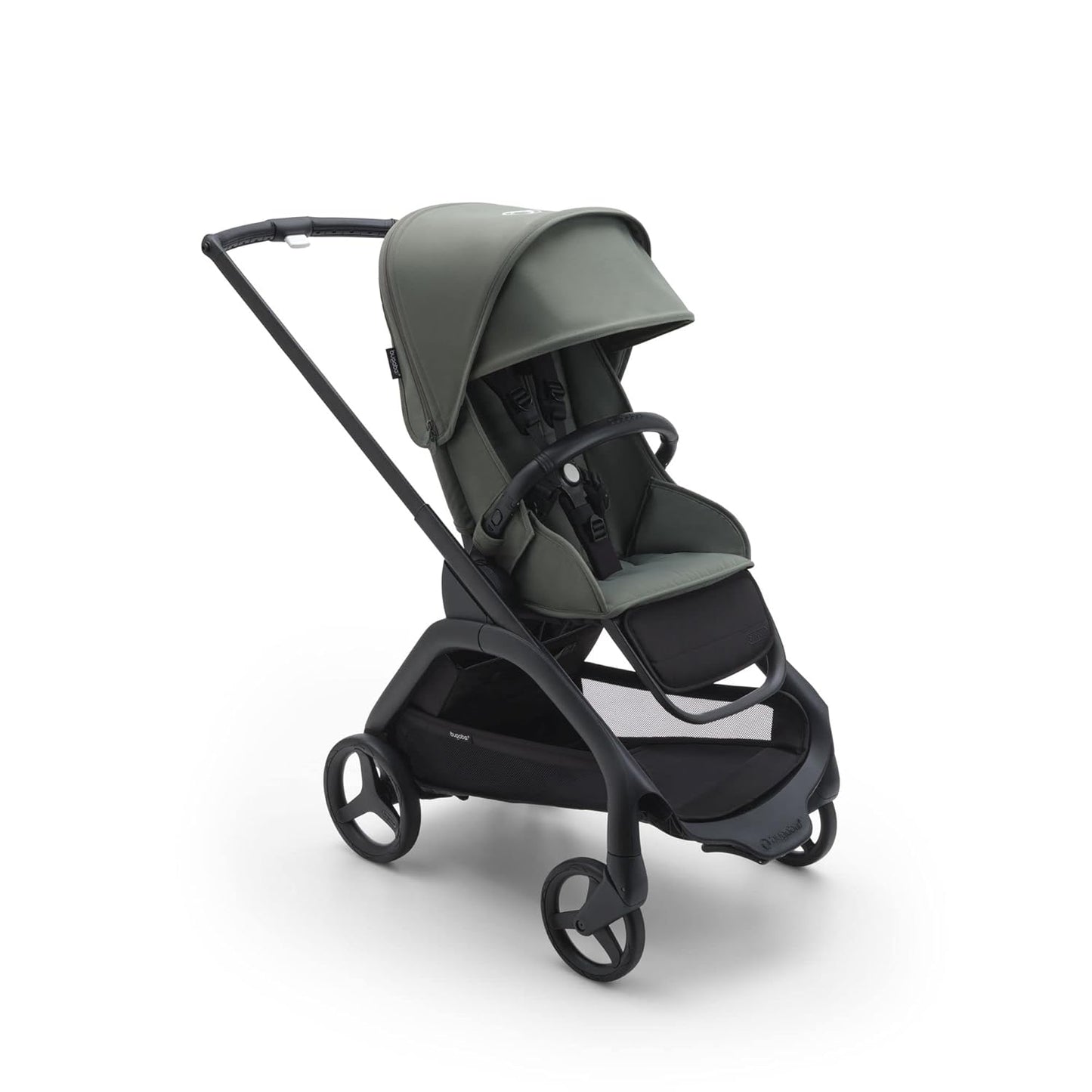 Bugaboo Dragonfly City Stroller, Lightweight Compact Baby Stroller with One Hand Easy Fold in Any Position, Full Suspension, XL Underseat Basket, Black Chassis and Forest Green Sun Canopy