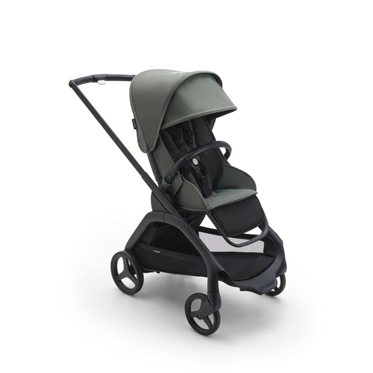 Bugaboo Dragonfly City Stroller, Lightweight Compact Baby Stroller with One Hand Easy Fold in Any Position, Full Suspension, XL Underseat Basket, Black Chassis and Forest Green Sun Canopy