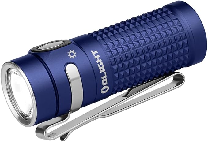 OLIGHT Baton4 Rechargeable EDC Flashlight, LED Pocket Light 1300 Lumens with Magnetic Charging Cable, 6 Modes, IPX8 Waterproof Powerful Bright Flashlight for Home, Camping and Emergencies (Regal Blue)