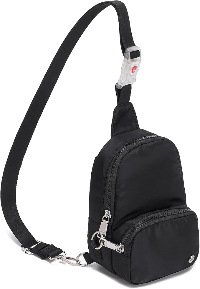NEICOA Anti Theft Crossbody Bags for Women Small Nylon RFID Sling Bag Lightweight Travel Purse for Daily Casual Use(LED Black)