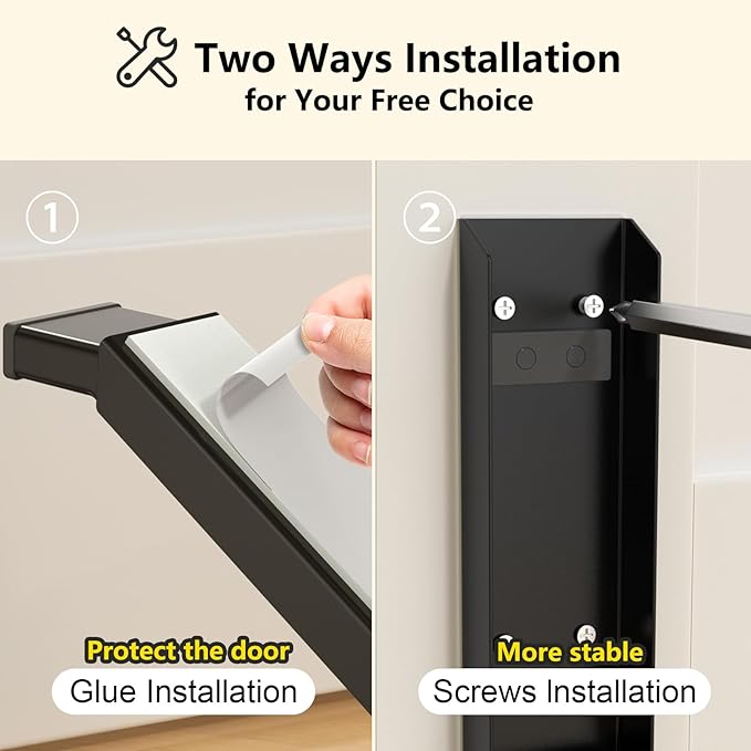 Door Stop, No Drilling Door Stoppers to Keep Door Open, Easy Pedal Kick Down Door Holder, Bottom of Door (Black x 1 Pack)