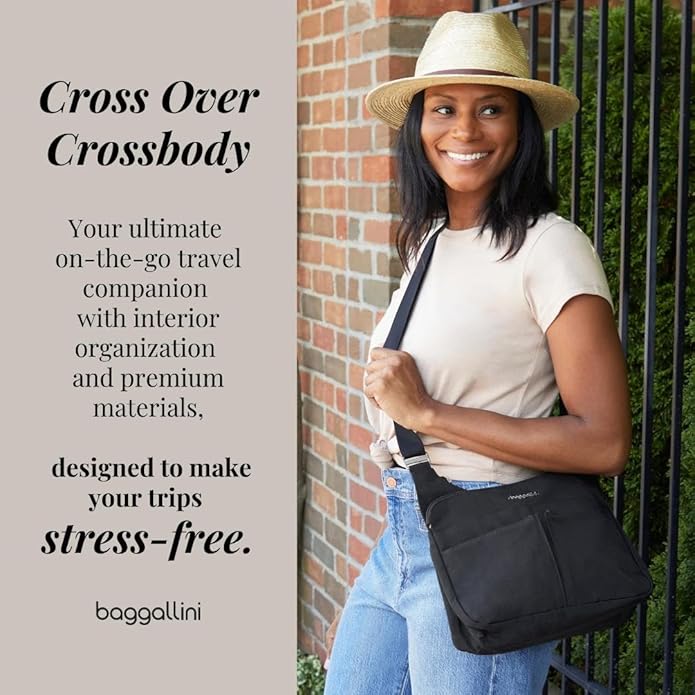 Baggallini Crossbody Travel Bag 11x8.5 Lightweight Water-resistant Nylon Handbag