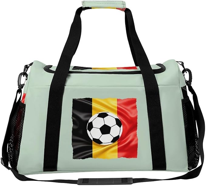 Belgian Soccer Belgium Duffle Bag Gym Bag for Workout Travel Tote with Detachable Straps