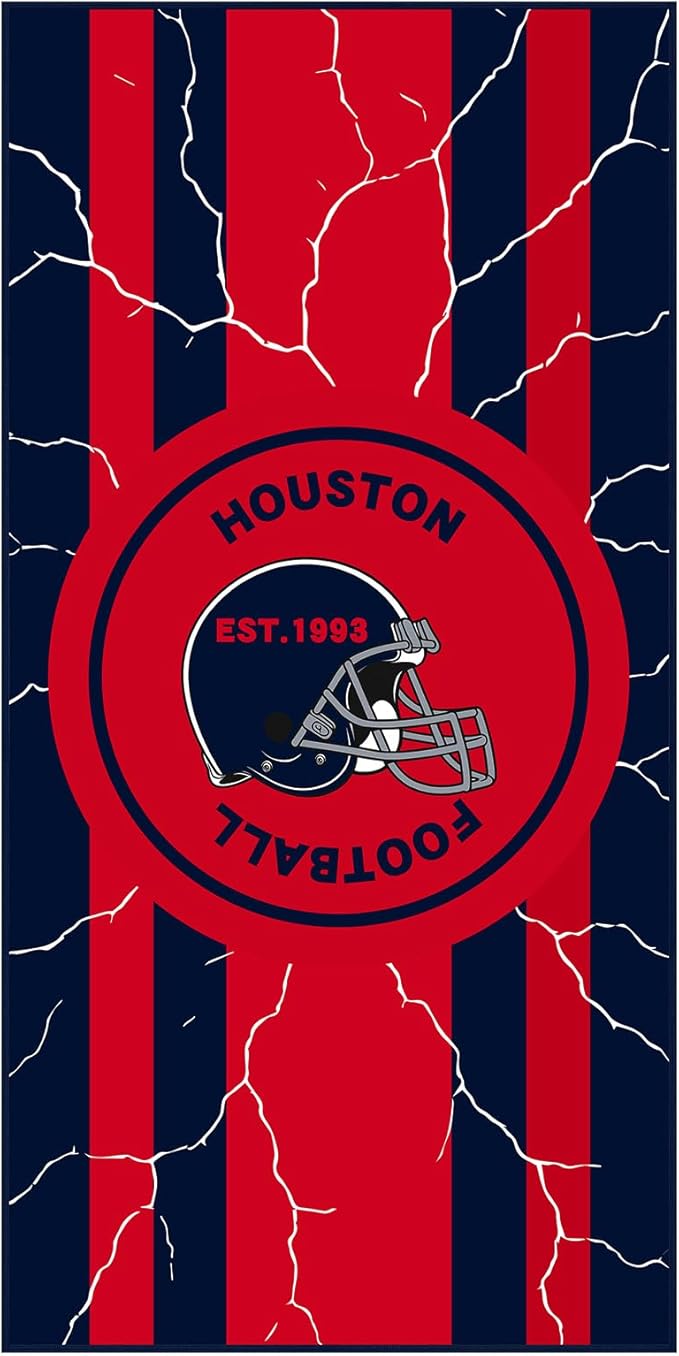 Football Fan Oversized Microfiber Beach Towel Themed XL Sand Free Towels Men Women Texans Team Dad Boyfriend Guy Him Birthday Anniversary Novelty Prank Hilarious
