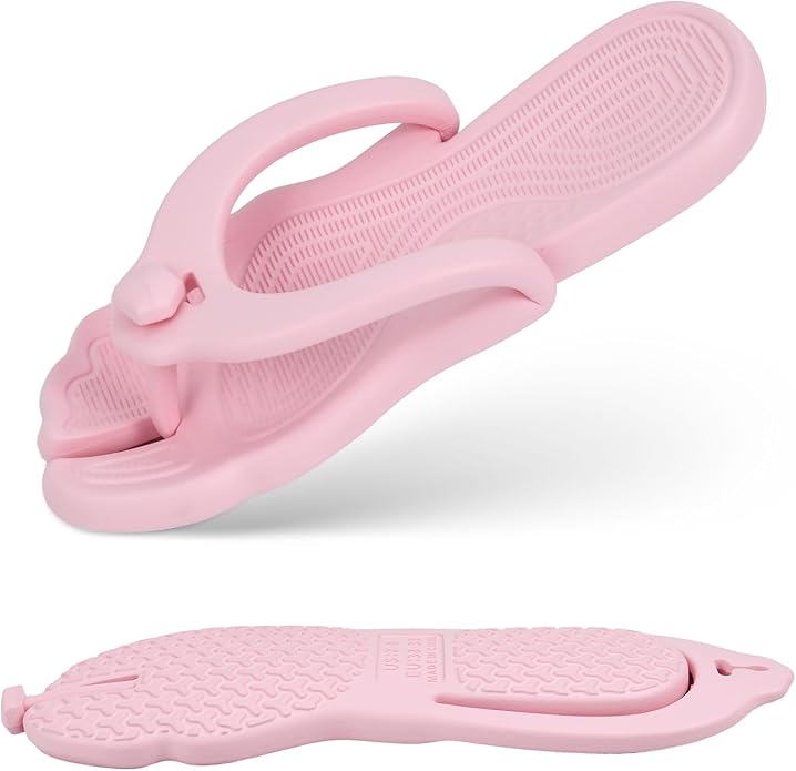 Rosoz Flip Flops for Women Men Foldable Travel Slippers Lightweight Shower Shoes Non-Slip Quick-Dry Bathroom Camp Beach Sandals
