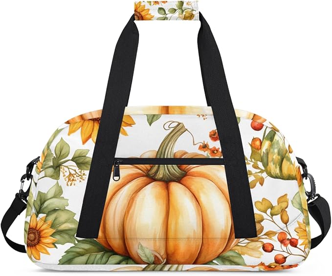 Sunflower Pumpkin Kids-Duffel-Bags Gymnastics Dance Bag Carry-On Overnight Travel Gym Lightweight Dance Sports Bags For Girls Boys Kids，