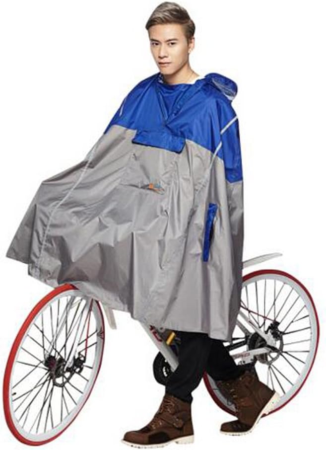 Lightweight Cycling Rain Poncho Breathable Bike Hooded Raincoat Rain Cape with Reflector Strips