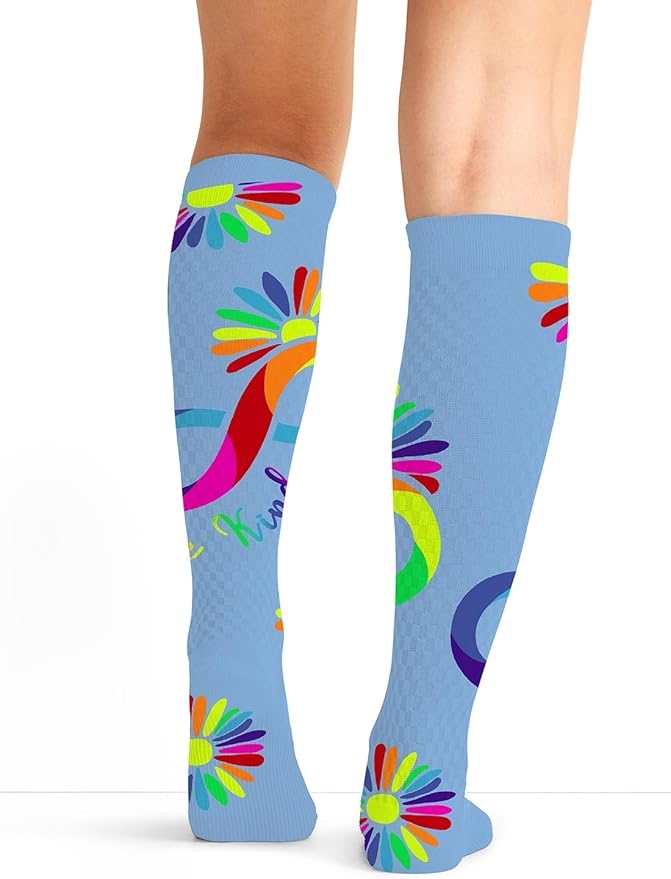 Cherokee Women's 10-15mmHg Compression Socks – Fun Print Knee Highs with Light Support, Soft Feel - PRINTSUPPORT