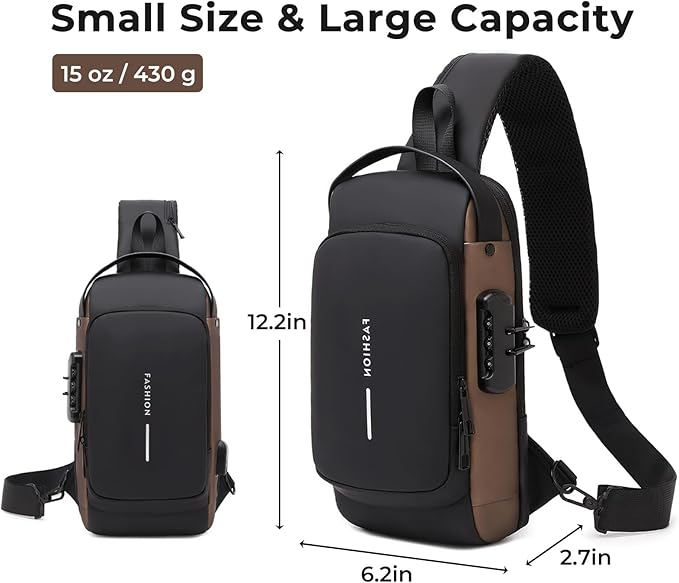Sling Bag For Women | Anti Theft Crossbody Bags For Women & Men - Travel Hiking Purse Chest Bag Daypack – Black