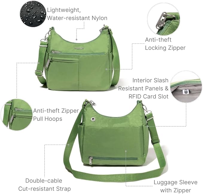 Baggallini Women's Securtex Anti-theft Free Time Crossbody Bag | Securtex, Anti-Theft