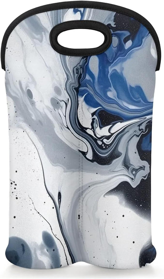 Wine Carrier Tote Personalized Bag for 2 Bottles - Neoprene Wine Bottle Holder with Carry Handle, Wine Protective Bag Insulated Bag Beer Cans Water Bottle Holder for Travel Picnic,Style2