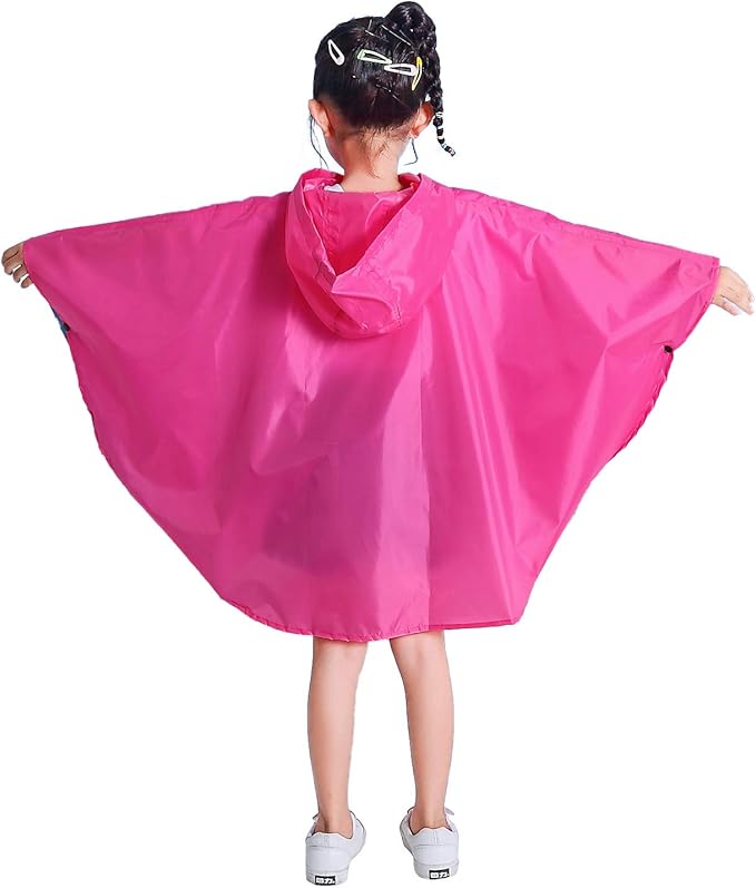 Spmor Kids Rain Poncho Hooded Jacket Rain Coat