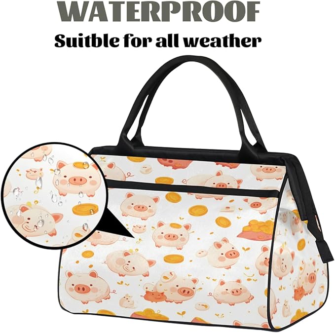Pig Overnight Weekender Bag for Women Men Travel Duffel Bags Waterproof Luggage Carry on Sports Yoga Gym Bag