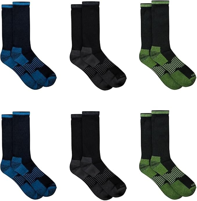 Dickies Men's Dri-Tech Original Moisture Control Crew Socks, Available in M-XXL (6, 12, 18 Pairs)