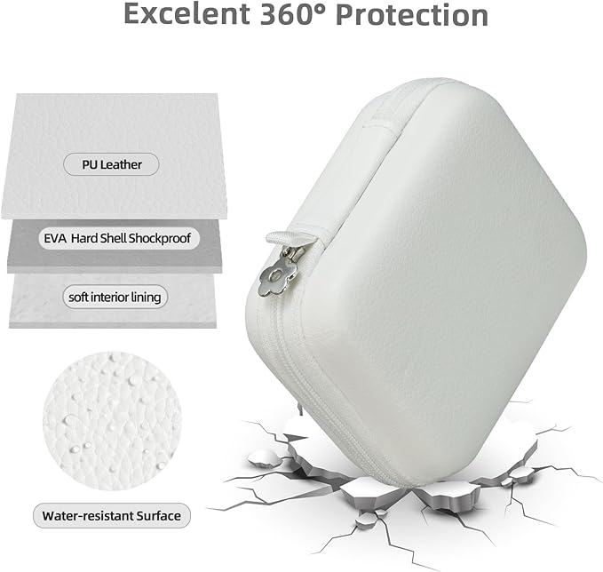Compact Digital Camera Case: Small Carrying Pouch for Kodak pixpro fz55 fz45, Canon ixus 285 hs elph 360, Nikon s6900, Sony dsc w830, Camkory dc403 ect, Digtal Camera Accessories (White)