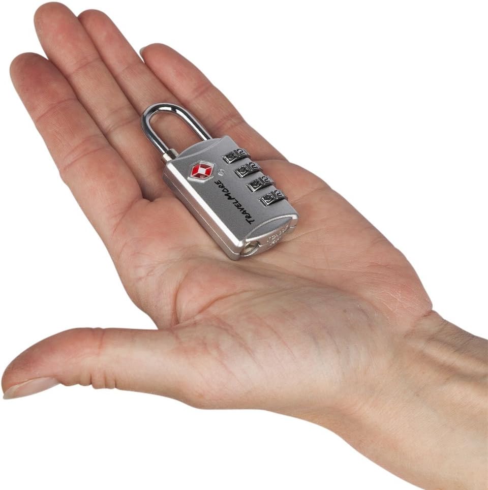 3 Pack TSA Luggage Locks with 4 Digit Combination – Heavy Duty Set Your Own Padlocks for Travel, Baggage, Suitcases & Backpacks - Silver