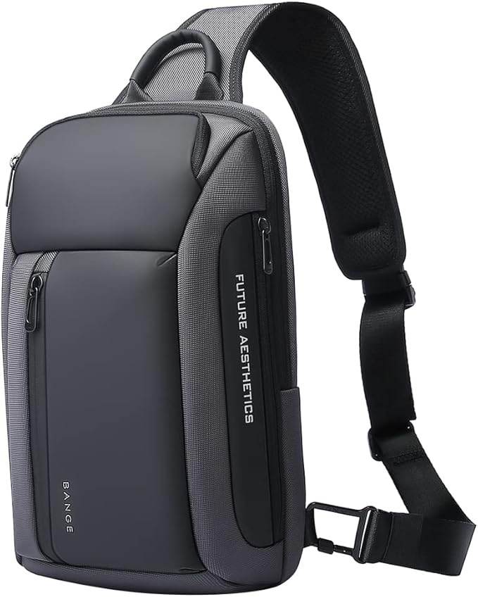 BANGE Men's Crossbody Backpack - Waterproof Shoulder Bag for Travel, Hiking & Daily Commute