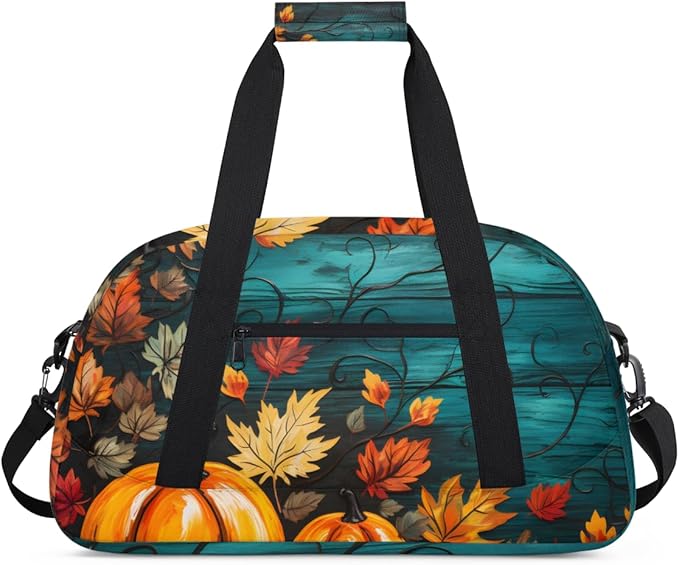 Autumn Pumpkin Kids-Duffel-Bags Gymnastics Dance Bag Carry-On Overnight Travel Gym Lightweight Dance Sports Bags For Girls Boys Kids，