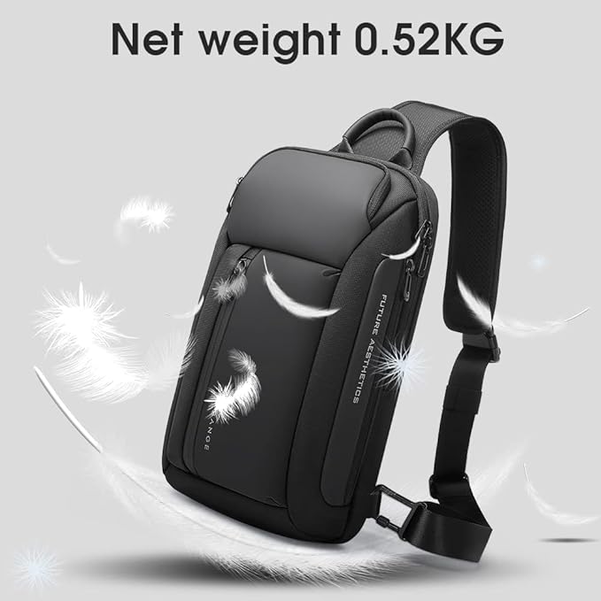 BANGE Men's Crossbody Backpack - Waterproof Shoulder Bag for Travel, Hiking & Daily Commute