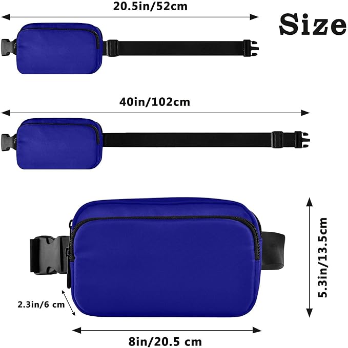 Fanny Pack for Women Men Water Resistant Fashion Waist Packs with Adjustable Strap Belt Bag for Travel Workout Jogging Hiking Dark Blue