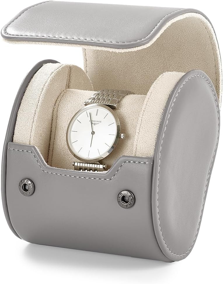 Oirlv Luxury Leather Watch Storage Case Watch Box for Mens Jewelry Organizer Case Jewelry Gift Box for Birthday Fathers Day Anniversary(1 slot, Grey)