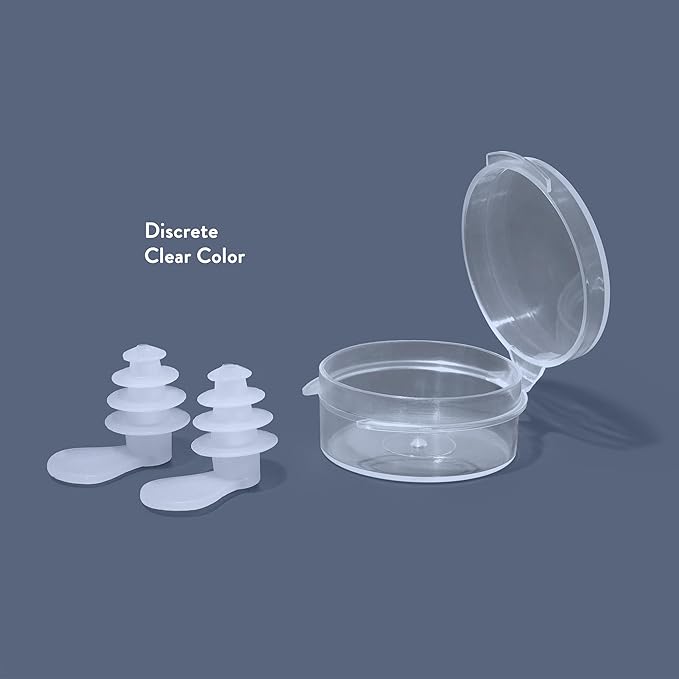 EarPlanes+ Invisible Airplane Travel Ear Protection Clear Low-Profile Design (Adult 1, Count)