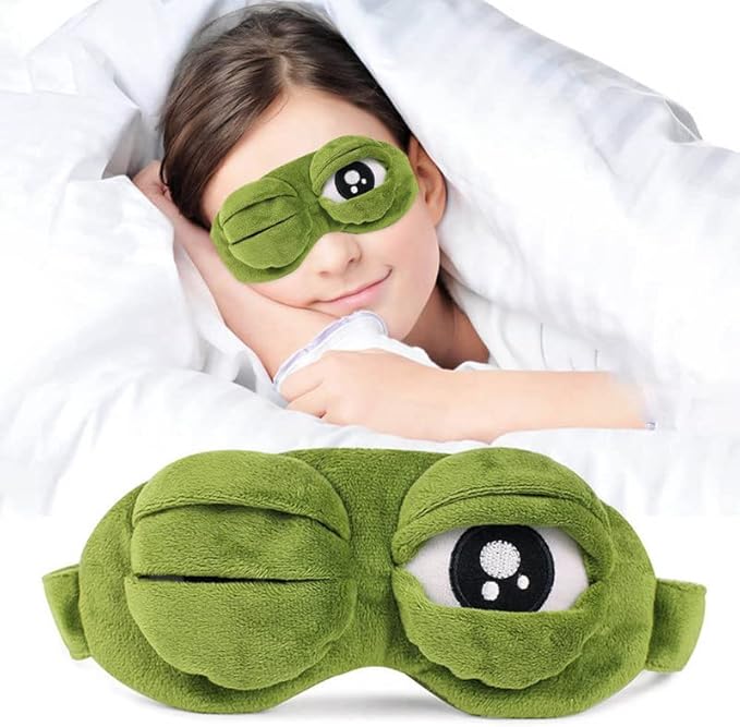 2 PCS Sleep Mask for Girls Women Men Kids Funny Cute Contoured Blackout Frog Cat Dog Animal 3D Sleep Eye Mask for Sleeping