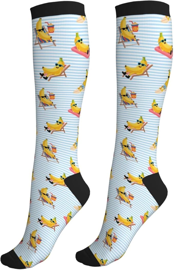 Compression Socks Knee High Circulation Support Socks For Women Men Athletic Running Work Hiking Cycling Travel