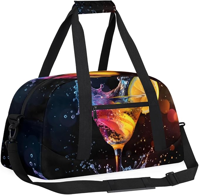 Cocktail Kids-Duffel-Bags Gymnastics Dance Bag Carry-On Overnight Travel Gym Lightweight Dance Sports Bags For Girls Boys Kids，
