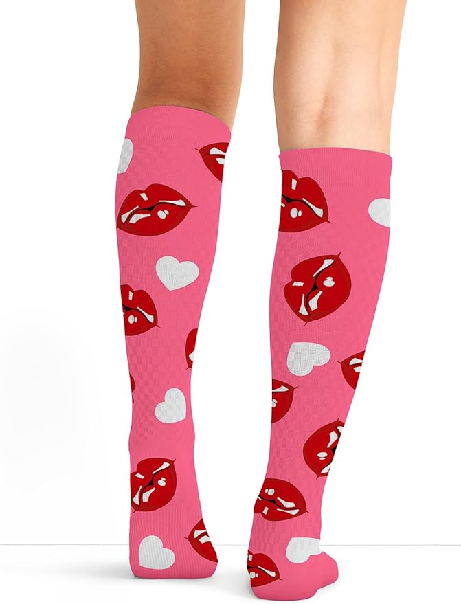 Cherokee Women's 10-15mmHg Compression Socks – Fun Print Knee Highs with Light Support, Soft Feel - PRINTSUPPORT