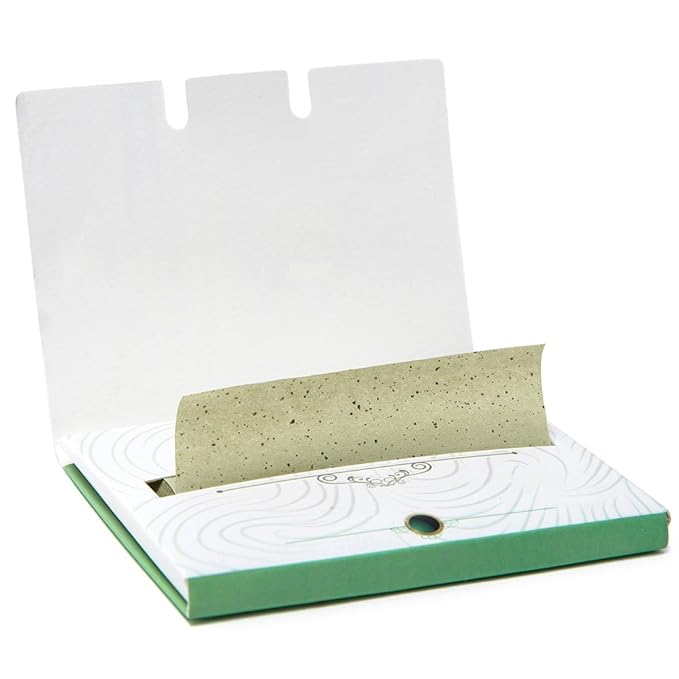 Facial Oil Blotting Paper For Oily Skin, 100 Count, pack of 6 - Natural Green Tea Face Absorbing Sheets, Skin Care and Oil Control Must Have For Both Female and Male