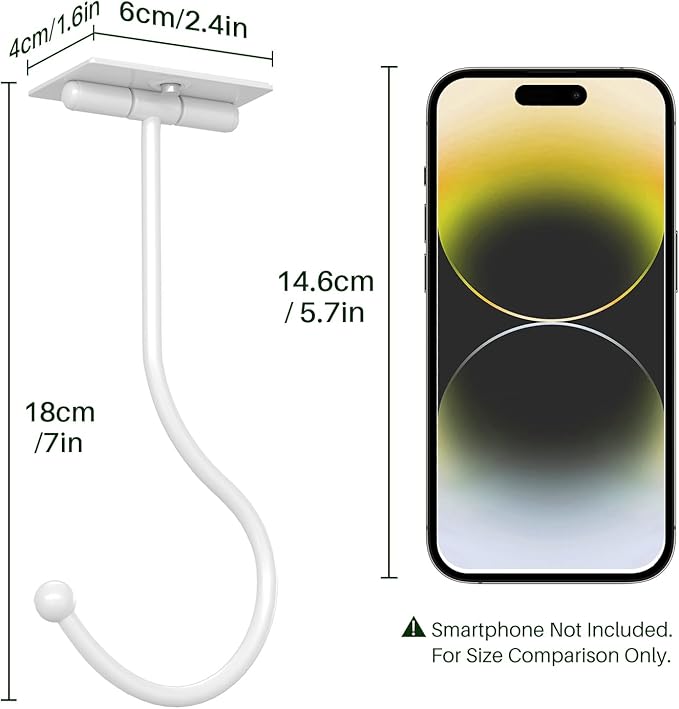 White Banana Hanger Hook Under Cabinet: Adhesive Banana Holder, Foldable with Magnets When Not in Use, Under Counter Banana Hook, Stainless, Hold 13 LB